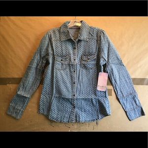 NWT Boom Boom Jeans long slv fitted cotton shirt